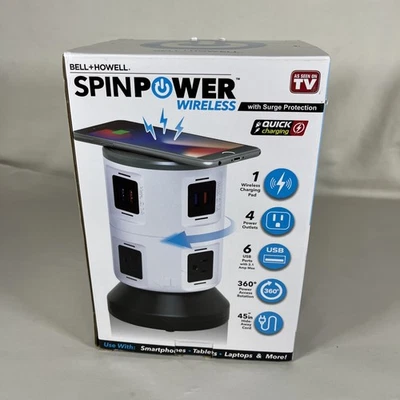 Bell + Howell 4-Outlets / 6 USB Spin Power - The Ultimate Smart Charging Station - Image 1 of 4