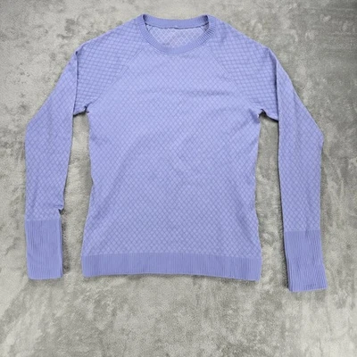 Blusa Lululemon feminina 4 roxa manga longa gola redonda compressão camada base  - Imagem 1 de 4