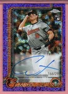 Coby Mayo 2025 Topps Chrome Purple Speckle On-Card Auto RC 166/299 Orioles - Picture 1 of 1