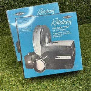 Vintage Sawyers Rototray 100 Slide Tray for 2"x2" Slides 2x Original Wrap 19681 - Picture 1 of 3