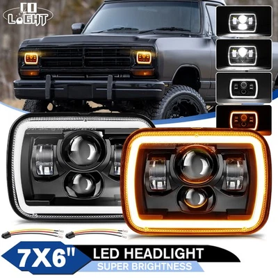 E-Geprüft 5x7'' LED Scheinwerfer Fernlicht Abblendlicht für Jeep Wrangler Dodge - Bild 1 von 4