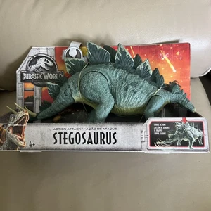 Jurassic World Action Attack Stegosaurus Dinosaurier Figur Mattel 2017 Neu in OVP - Bild 1 von 4