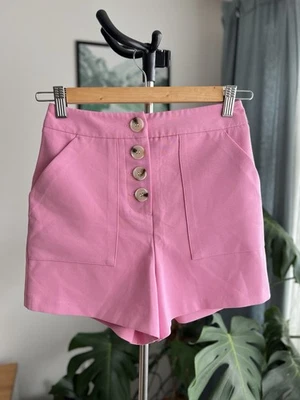 Miss Selfridge Petites Women's High Waisted Shorts UK 4/6 XS Pastel Pink - Image 1 of 4