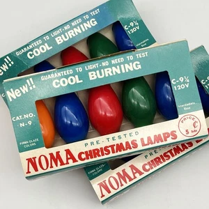 Lot VTG NOMA C-9 1/4 N-9 MULTICOLOR CHRISTMAS LAMPS Outdoor ORIG BOX Light Bulbs - Picture 1 of 15