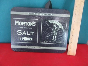 9/15   ADVERTISING SIGN Morton Free Running Salt  Pressed Board - Picture 1 of 2