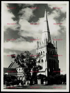 1950s SINGAPORE St Andrew's Cathedral Gothic Spire Church Colonial Architecture  - Picture 1 of 2