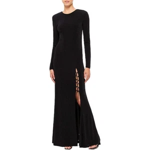 MISHA Callantina Gown in Black SIZE 6 Long Sleeve Maxi Dress Formal EUC Luxe - Picture 1 of 13