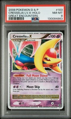 2008 POKEMON GREAT ENCOUNTERS CRESSELIA LV X #103 ULTRA RARE PSA 8 NM #130084863 - Image 1 of 2