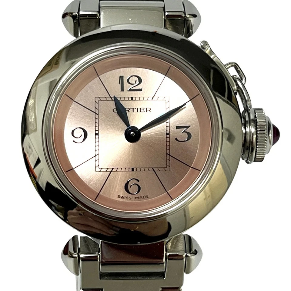 Reloj Cartier Miss Pasha de cuarzo para dama esfera rosa acero inoxidable 27 mm Foto 1 de 4