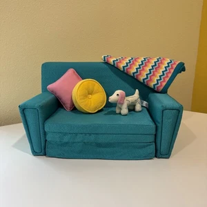American Girl 18” Doll Maryellen’s Retired Sofa Bed Set Complete w Accessories - Picture 1 of 12