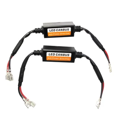 LED H1/H3 Headlight Canbus Error Free Anti Flicker Resistor Canceller Decoder A - Image 1 of 4