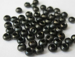 Brass Beads for Fly Tying  - Black  - 1/8" 3mm 50 pkg MAT226  - Picture 1 of 1