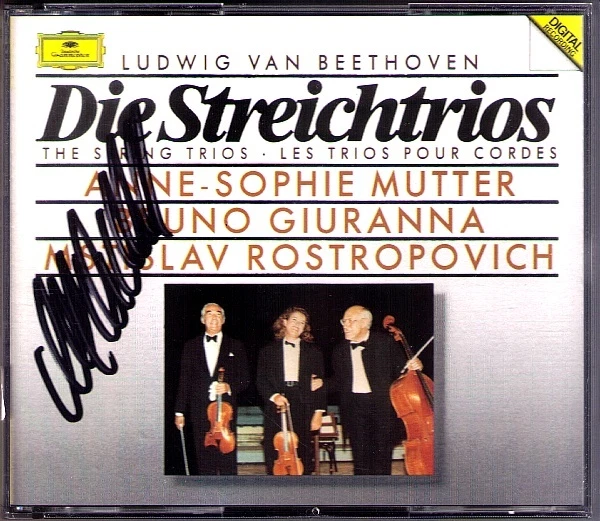 Anne-Sophie MUTTER Signed BEETHOVEN ROSTROPOVICH Streichtrios String Trio DG 2CD - Bild 1 von 1