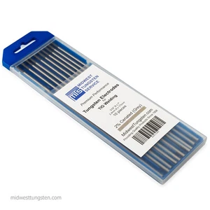 TIG Welding Tungsten Rod Electrodes 2% Ceriated 3/32” x 7” (Grey, WC20) 10PK - Picture 1 of 2
