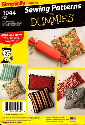 Simplicity Sewing Pattern 1044 Cushions Sewing Patterns for Dummies NEW Pillows - image 1 of 2