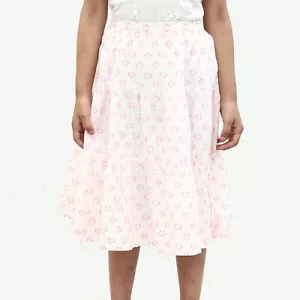 Bonpoint Jupe Floral Printed Tiered Skirt Ruffle Ivory Cotton 3-4 Years 230665 - Picture 1 of 5