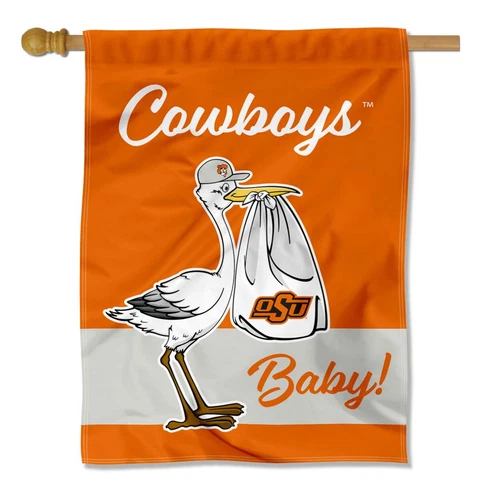 Oklahoma State University New Baby Gift Decorative House Flag Cover