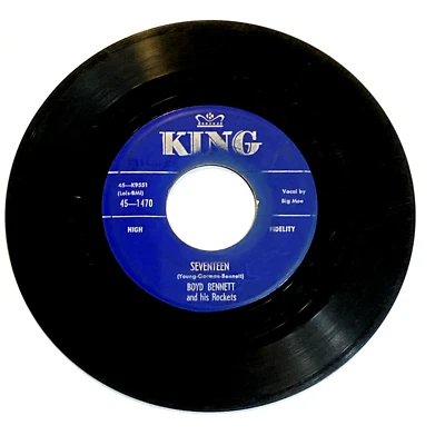 Boyd Bennett & His Rockets 45 RPM Record King 45-1470 Seventeen/Little Ole You Foto 1 de 2