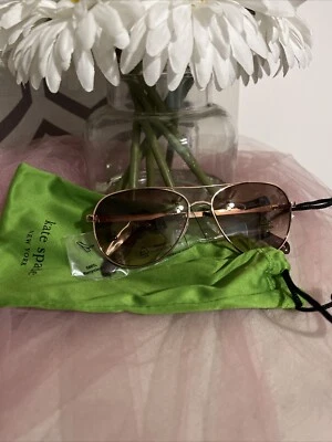 Kate Spade Emmaline 飞行员太阳镜玫瑰金 - 全新零售价 129.00 美元 — 第 1/4 张图片