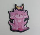 Three Headed Pink Wolf With Crescent Moon Sticker 2" x 1.5"