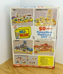 Vintage NOS NU-BLOX 50 Piece Picture Block Play and Learn City 4 Play Sets In 1 - Picture 1 of 8
