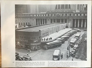 Book Clipping Photo Greyhound Bus Terminal 34th St Manhattan NY 1936 - Picture 1 of 1