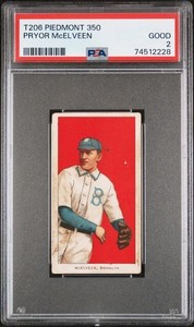 1909-11 T206 | Piedmont 350 | Pryor McElveen | PSA 2