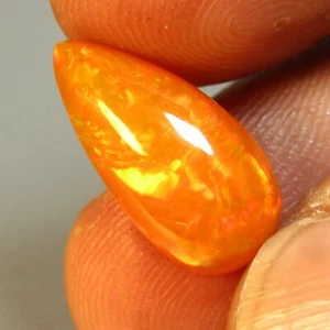 4.65Cts Natural Color Play Orange Opal 17x8.5x6.6mm Pear Gemstone from Ethiopia - Picture 1 of 5