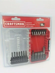 CRAFTSMAN 19pc SCREWDRIVER BIT SET WITH PLASTIC HARD CASE - FREE SHIPPING - Picture 1 of 4