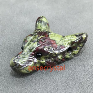 1pc Natural Dragon Blood Stone Wolf Quartz Crystal 1'' Pendant Healing Reiki Gem - Picture 1 of 11