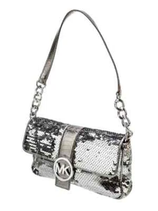MICHAEL KORS Gunmetal/Dark Silver Sequin Purse - Picture 1 of 12
