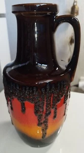 Westdeutsche Fat Lava Kanne Vase 404-26 Scheurich rot orange braun 26 cm - Bild 1 von 13