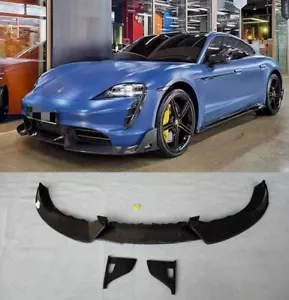Real Carbon Fiber Front Lip Bumper splitter Cover For Porsche Taycan MSY Style - Picture 1 of 6