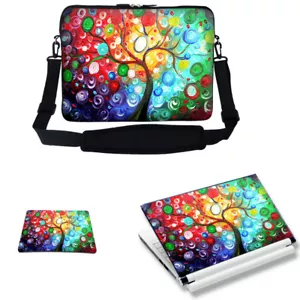 Neoprene Laptop Bag w Shoulder Strap & Matching Skin Mouse Pad Fit 17.3" 3128 - Picture 1 of 5