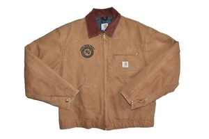 Carhartt Detroit Jacket Mens Sz Large Regular Brown Blanket Lined Zip Up - Picture 1 of 5