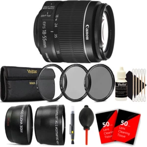 Canon EF-S 18-55mm f/3.5-5.6 IS II Lens and Accessory Bundle for Canon T7 T7i T6 - Picture 1 of 8