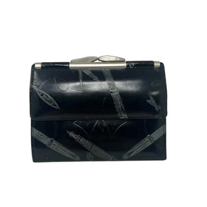 Garys Leather Embossed Tri-Fold Wallet Black Pen Design Made in USA - Imagen 1 de 8