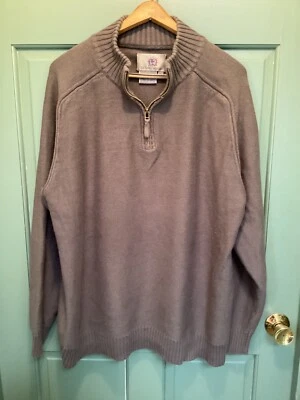 Suéter tejido falso con cremallera 1/4 de mezcla de cachemir marrón XL de The Territory Ahead para hombre Foto 1 de 4