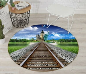 3D Eisenbahn Wiese NAM2545 Spiel Teppich Mat Elegant Foto Teppich Fay - Bild 1 von 5