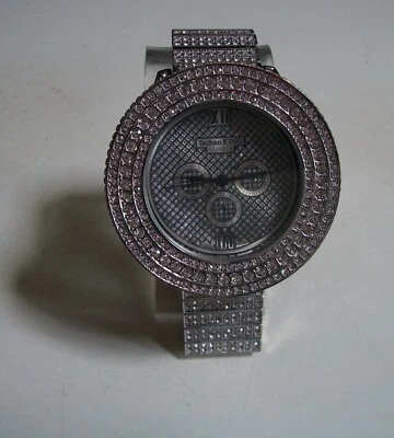 Reloj de moda Techno King Stones acabado plateado hip hop para hombre Foto 1 de 4
