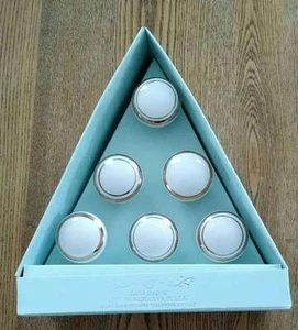 CASA Decor White Drawer Knobs Pulls Set of 6 with Gold Trim NEW - Picture 1 of 3