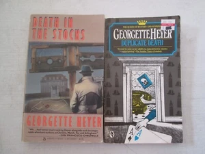 GEORGETTE HEYER LOT 2 VINTAGE MYSTERY PAPERBACKS Duplicate Death in the Stocks - Picture 1 of 3