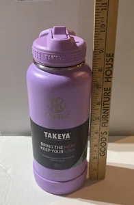 Takeya Actives 32oz Stainless Steel Water Bottle with Straw Lid - Lavender - Picture 1 of 5