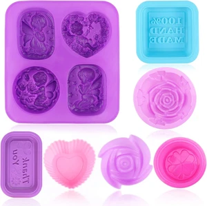 10Pezzi Stampi per Sapone,Silicone per Uso Alimentare, Stampo Morbido Angeli per - Foto 1 di 12