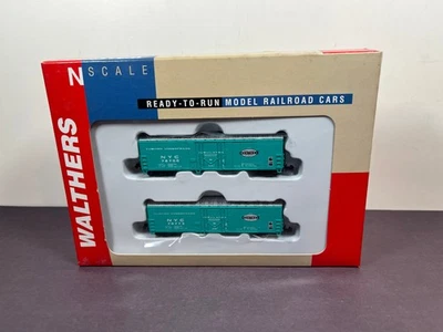 Walthers N Scale Train NORTH AMERICAN 50' BOX CAR 2 Pack 932-28954 New York NYC - Image 1 of 4