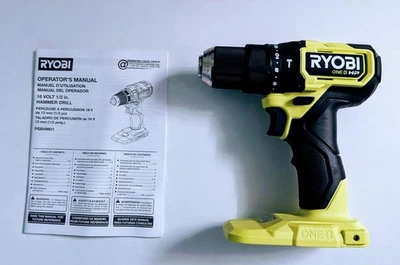 Broca Ryobi 18V sem escova HP sem fio 1/2" martelo PSBHM01B somente ferramenta (OB) - Imagem 1 de 4