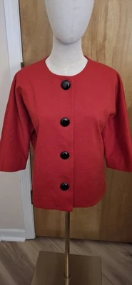 Женская укороченная куртка Michael Kors размер Petite средний красные черные пуговицы - Изображение 1 из 4