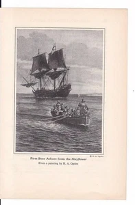 1937 "First Boat Ashore from the Mayflower, 1620" Print-Plate / - Picture 1 of 1