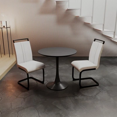 Circular Dining Table Tulip Dining Table Kitchen Dining Table Mdf Tabletop Base - Image 1 of 4