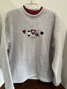 Exist Sports Line Woman’s Pullover Heart Design Sweater Granny Valentine Size XL - Picture 1 of 7